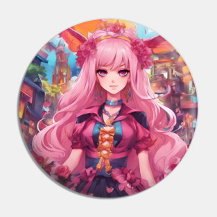 Pink anime party princess Pin