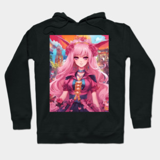 Pink anime party princess Hoodie