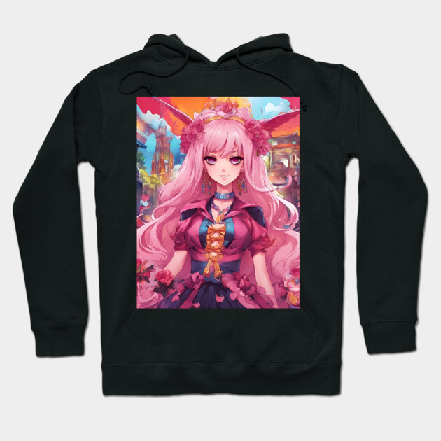 Pink anime party princess Hoodie by animegirlnft