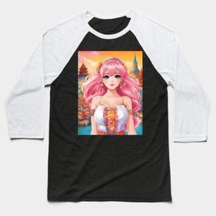 Beautiful pink hair anime princess Baseball T-Shirt