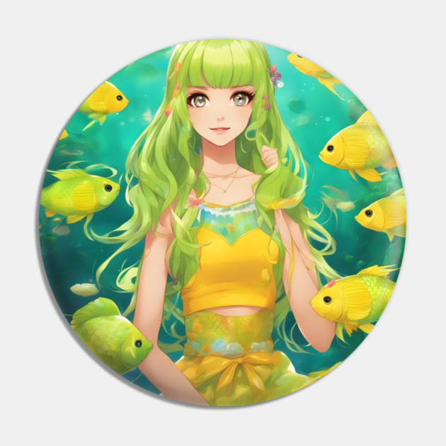 anime girl  collorfull with fish manga Pin by animegirlnft
