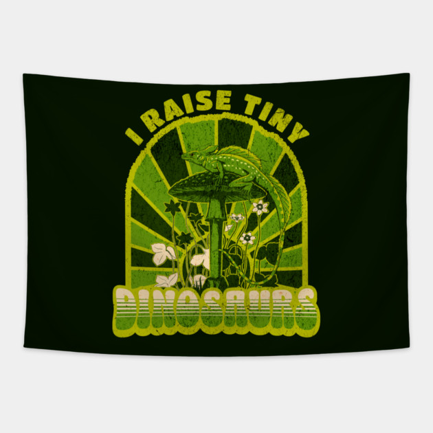 Vintage I Raise Tiny Dinosaurs Vintage Tapestry by HolidayBug