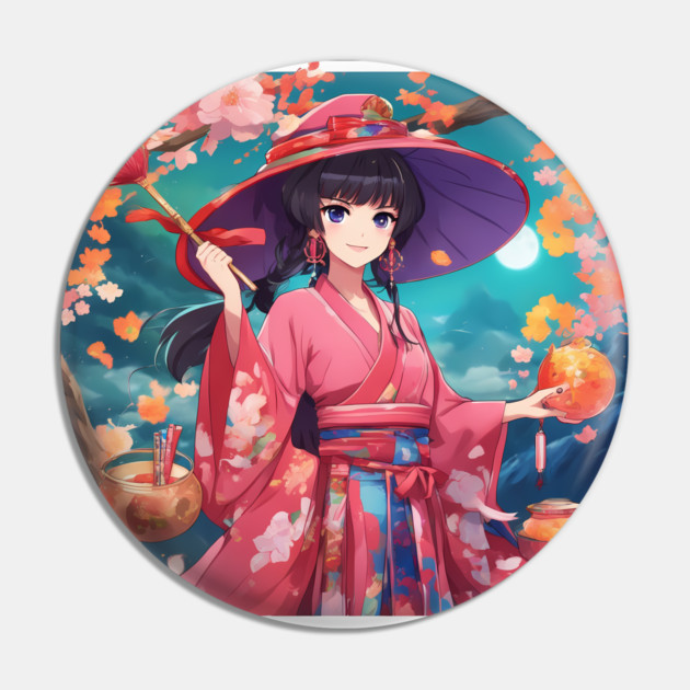 Manga girl  pink hat  dress elegant Pin by animegirlnft