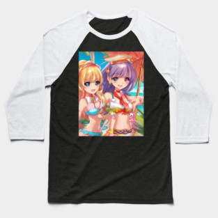 Anime girls wear bikni on  beach Baseball T-Shirt