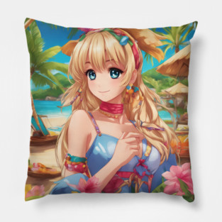 Nerdy and Nice Anime Girl Graphi Pillow