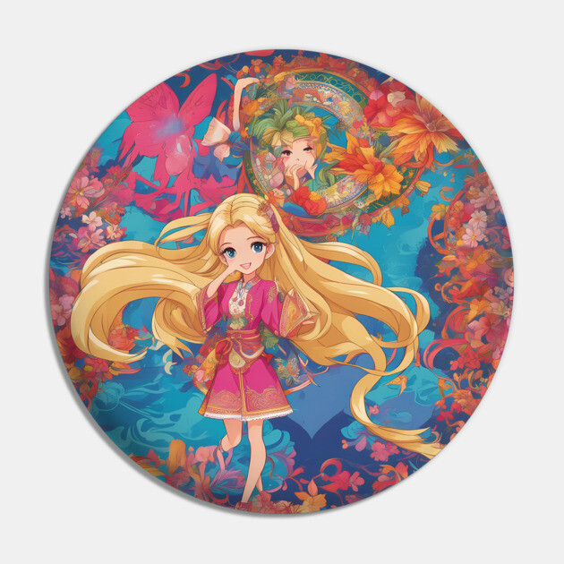 Anime Dreams Anime Girl collorful Pin by animegirlnft