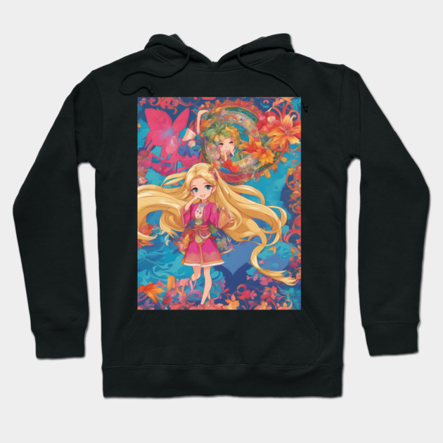 Anime Dreams Anime Girl collorful Hoodie by animegirlnft