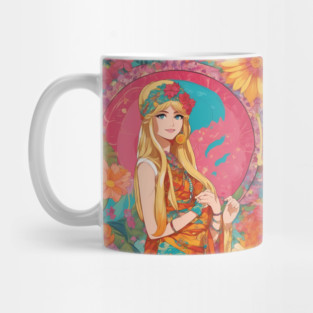 Anime Adventures  react anime girl bali style dress collorful Mug