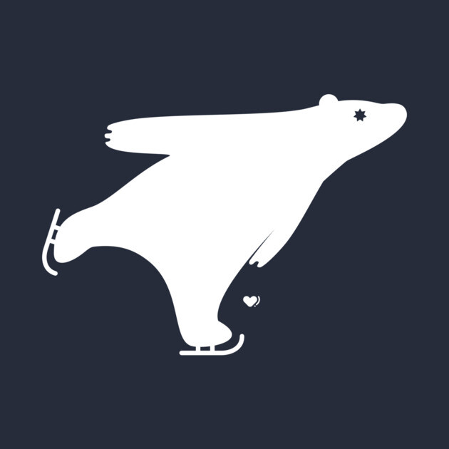 Cute Funny Polar Bear Spirit Animal Ice Skating T-shirt by wonderfashion
