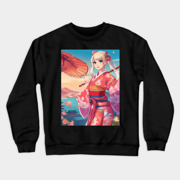 Harajuku Hype: Japanese Anime Girl Crewneck Sweatshirt by animegirlnft