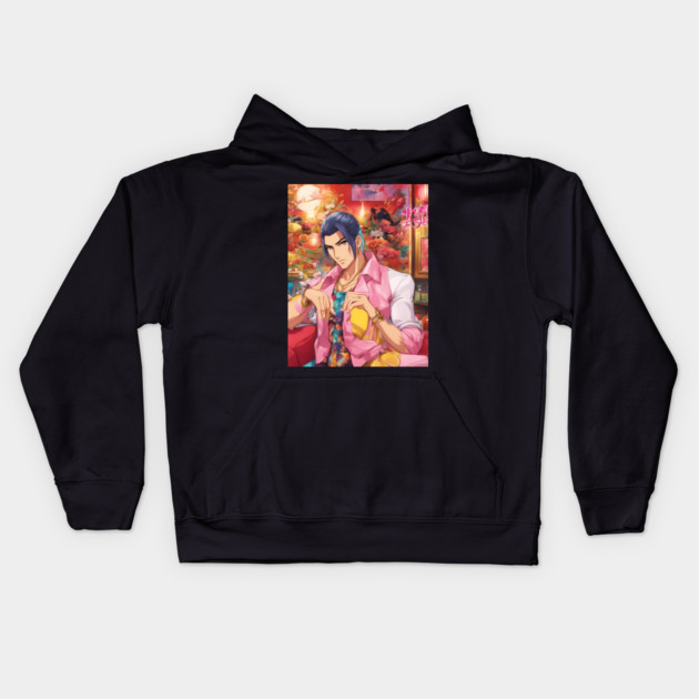 Manga Master Cool Anime yakuza pose Kids Hoodie by animegirlnft