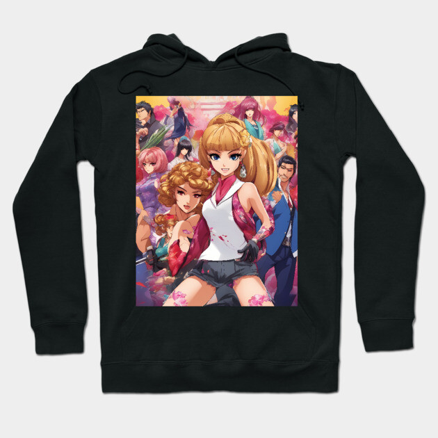 Manga Madness: Colorful Anime Girl Hoodie by animegirlnft