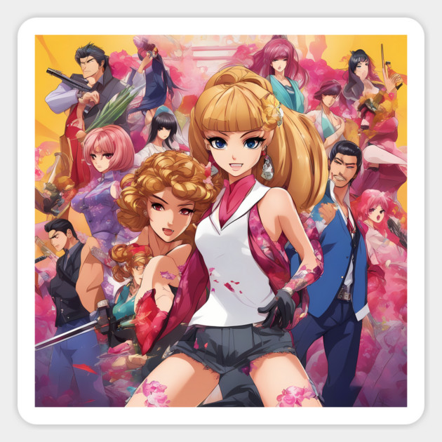 Manga Madness: Colorful Anime Girl Magnet by animegirlnft