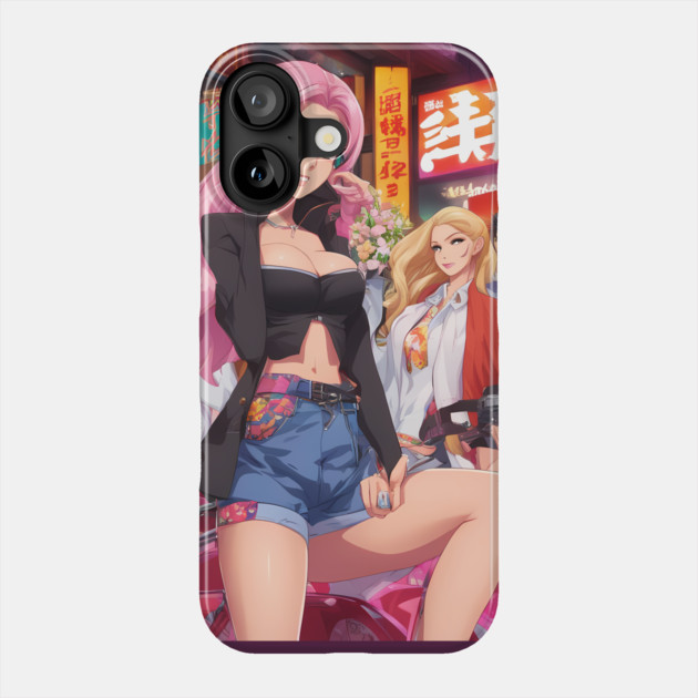 Hip Hop Anime Girl Squad: Cute and Colorful Phone Case by animegirlnft