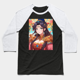 Cool Hero Kawaii Queen Anime Girl Baseball T-Shirt