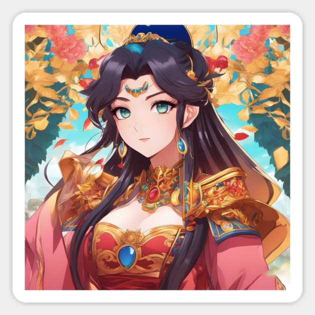 Cool Hero Kawaii Queen Anime Girl Magnet by animegirlnft