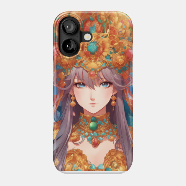 Kawaii Queen Cool Sytle "Manga Maven  Colorful Anime Girl Phone Case by animegirlnft