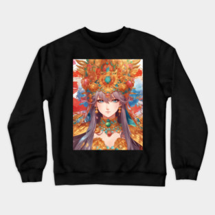 Kawaii Queen Cool Sytle "Manga Maven  Colorful Anime Girl Crewneck Sweatshirt