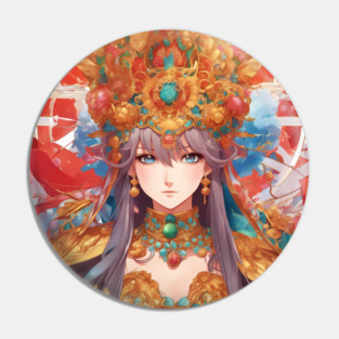 Kawaii Queen Cool Sytle "Manga Maven  Colorful Anime Girl Pin