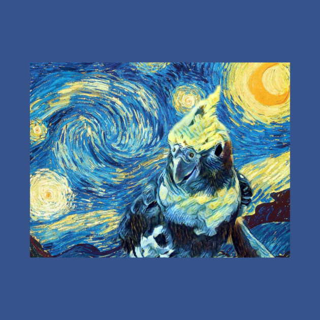 Starry Night Cockatiel Art by BrooklynTheConure