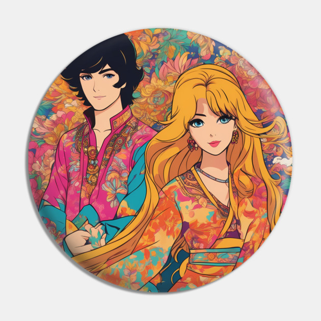 Cool Anime Girl Squad Cute and Colorful Pin by animegirlnft