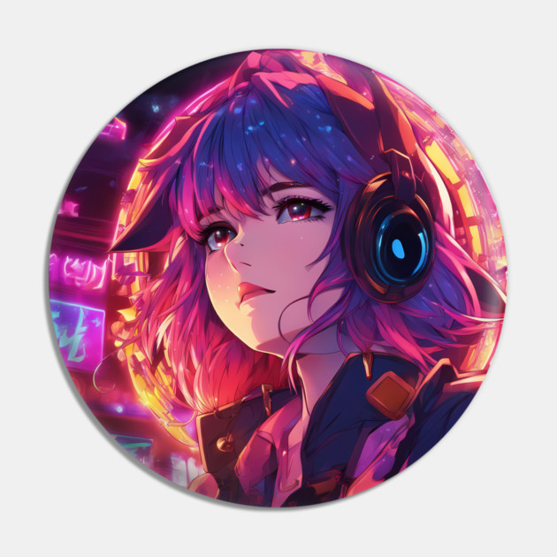 IT Anime Girl Sky Light America Pin by animegirlnft