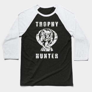 Trophy Hunter White Distressed Baseball T-Shirt