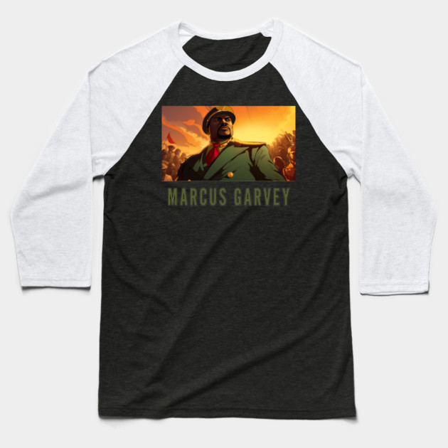 Marcus Garvey, Black History Baseball T-Shirt by UrbanLifeApparel