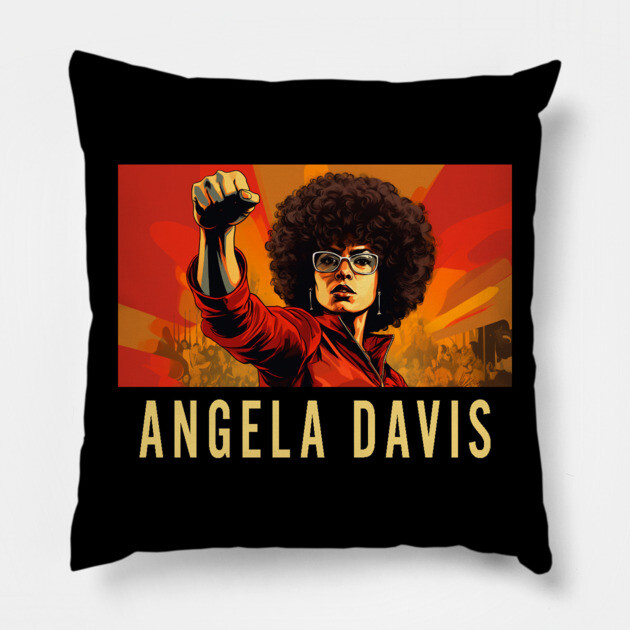 Angela Davis, Black Woman, Black History Pillow by UrbanLifeApparel