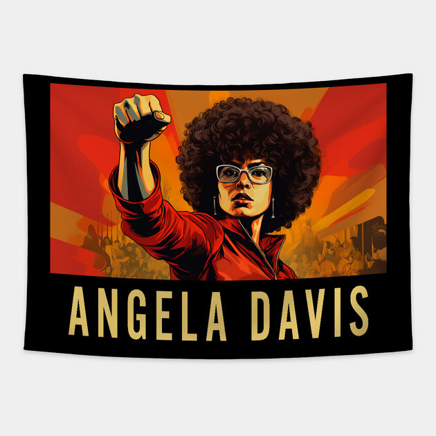 Angela Davis, Black Woman, Black History Tapestry by UrbanLifeApparel