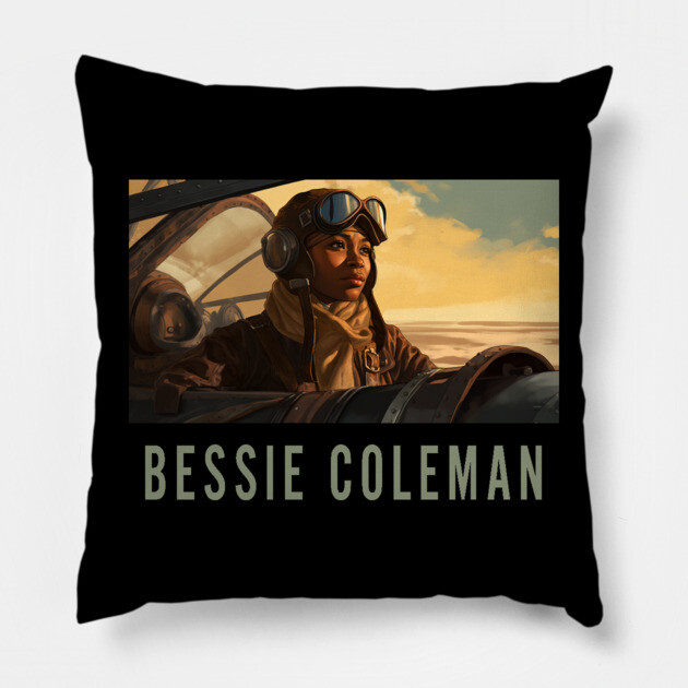 Bessie Coleman Pillow by UrbanLifeApparel