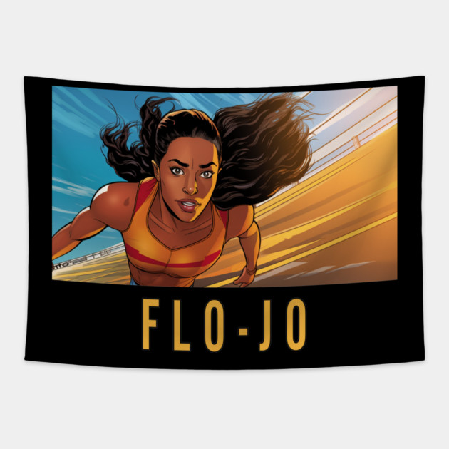 Flo-Jo, Florence Griffith Joyner Tapestry by UrbanLifeApparel