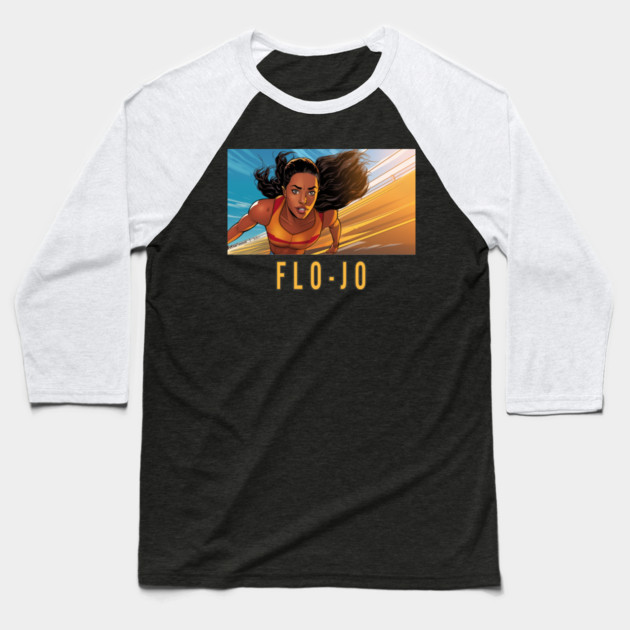 Flo-Jo, Florence Griffith Joyner Baseball T-Shirt by UrbanLifeApparel