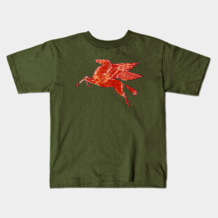 Mobil Pegasus Flying Horse Kids T-Shirt