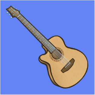 Left handed acoustic guitar Posters and Art