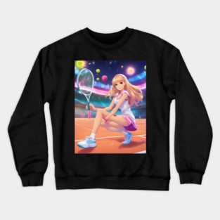 Sporty Tennis Anime Girl Crewneck Sweatshirt