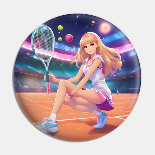 Sporty Tennis Anime Girl Pin by animegirlnft
