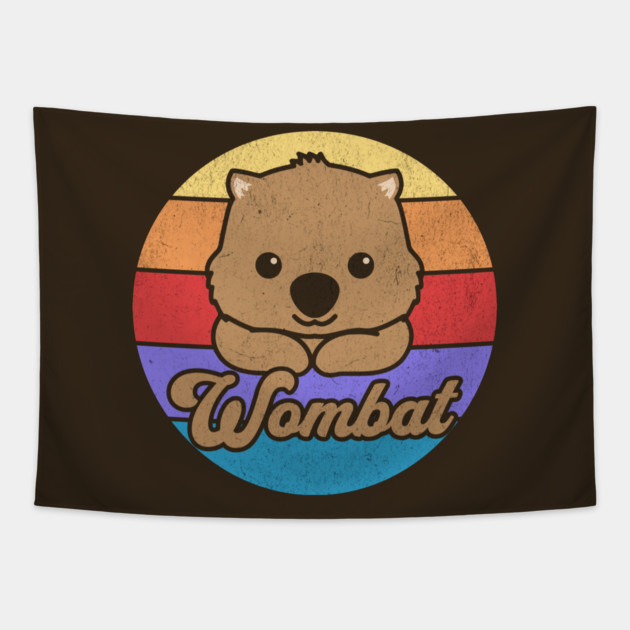 Retro Sunset Wombat Tapestry by HolidayBug