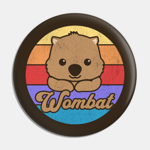 Retro Sunset Wombat Pin by HolidayBug