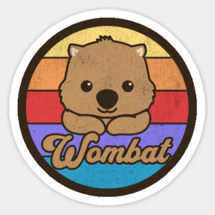 Retro Sunset Wombat Sticker