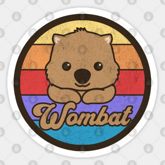 Retro Sunset Wombat Sticker by HolidayBug