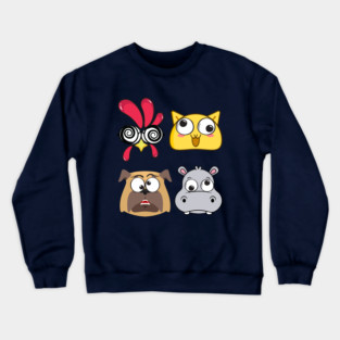 Cute animals, funny eyes Crewneck Sweatshirt