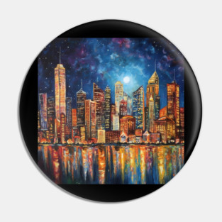 City skyline Pin