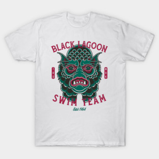 Black Lagoon Swim Team - Vintage Traditional Tattoo - Horror T-Shirt