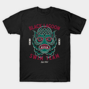 Black Lagoon Swim Team - Vintage Traditional Tattoo - Horror T-Shirt