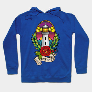 Traditional Cabot Cove Lighthouse Tattoo style Hoodie