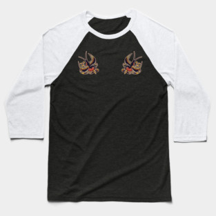 Traditional pair of Sparrows tattoo Baseball T-Shirt