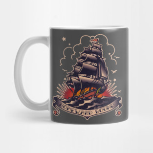 Traditional Tattoo Ship and sunset Homeward Bound Mug