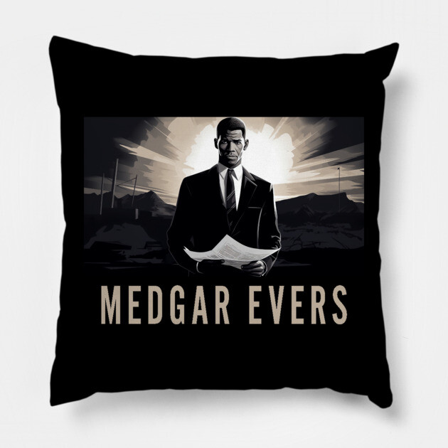 Medgar Evers Pillow by UrbanLifeApparel