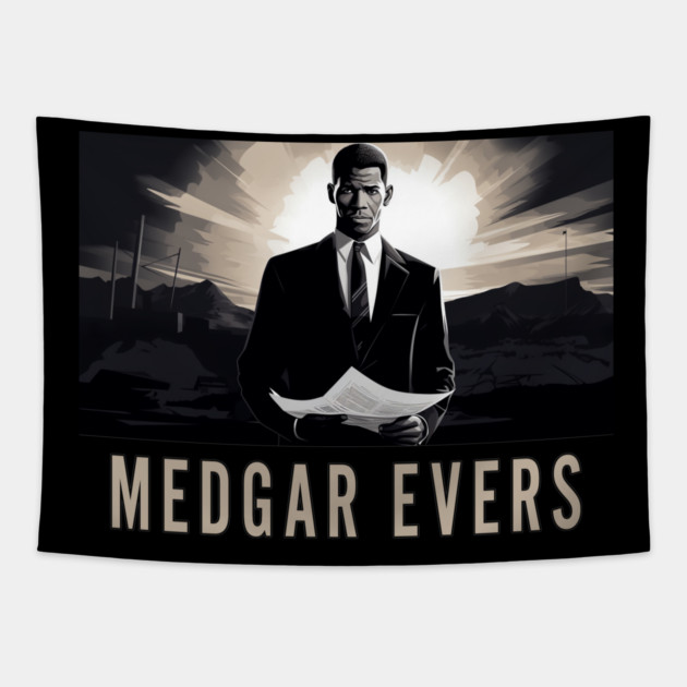 Medgar Evers Tapestry by UrbanLifeApparel